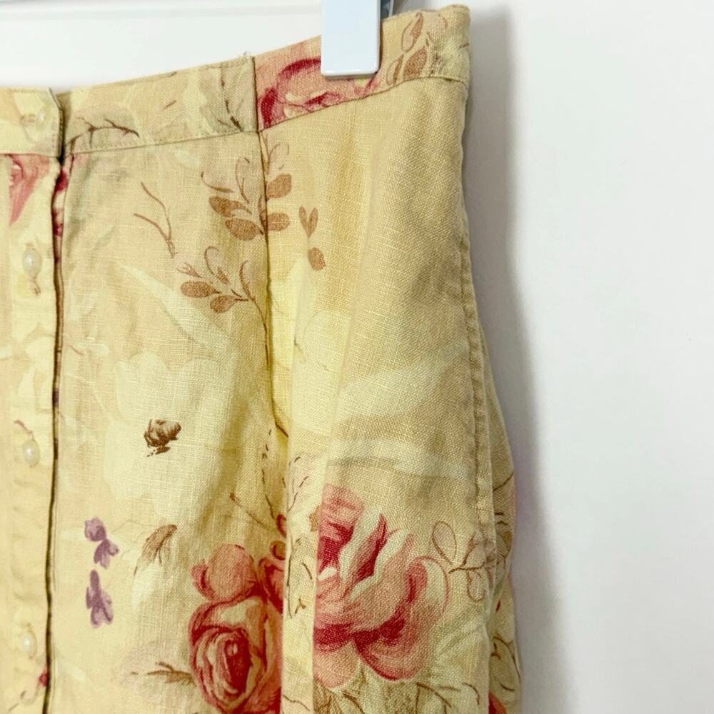 Lauren Ralph Lauren Linen Floral Button Front Skirt - Picture 7 of 10